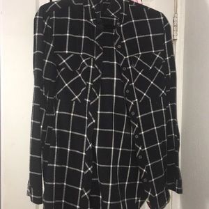 Black and white womens flannel